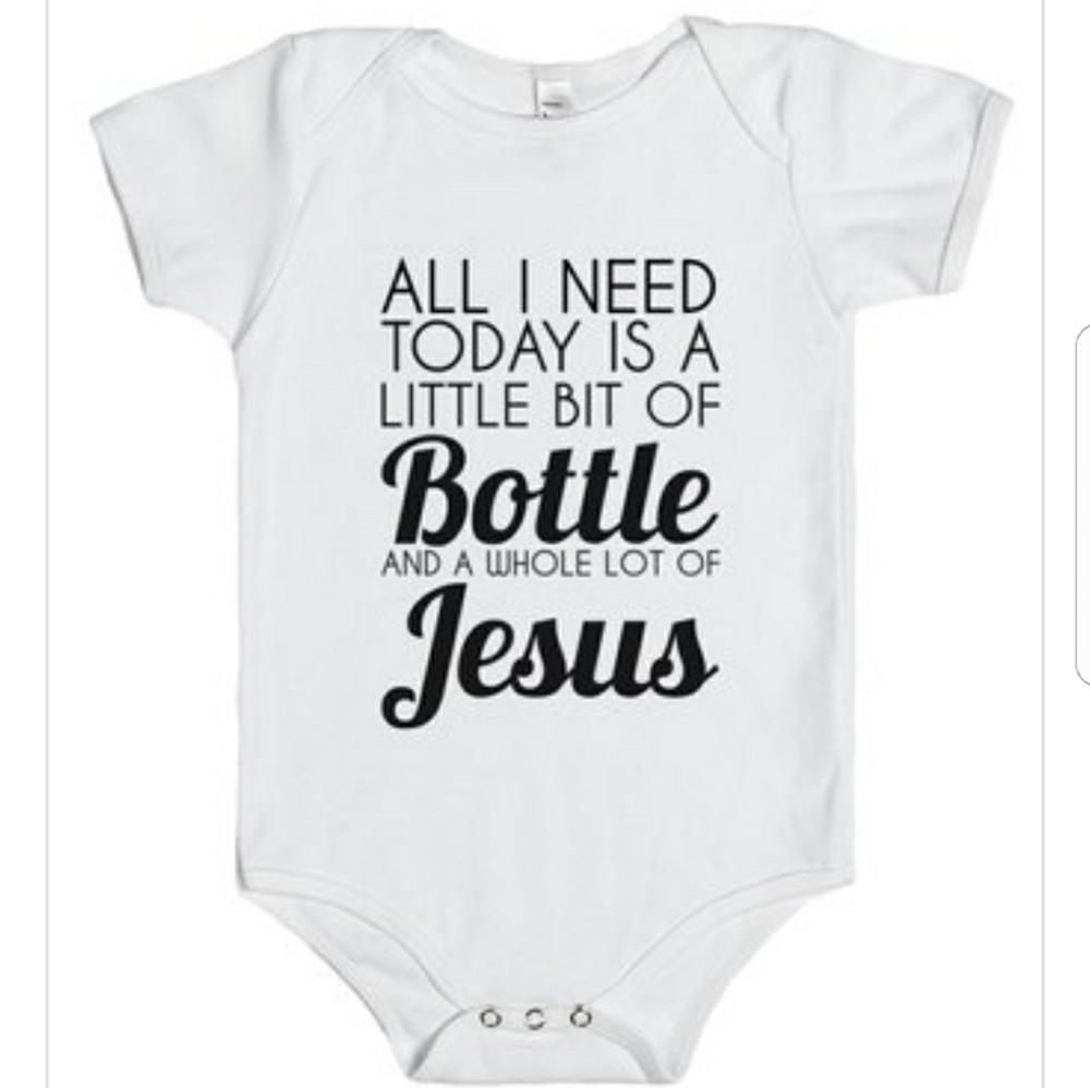 Baby Bottle Jesus Funny Baby One Piece